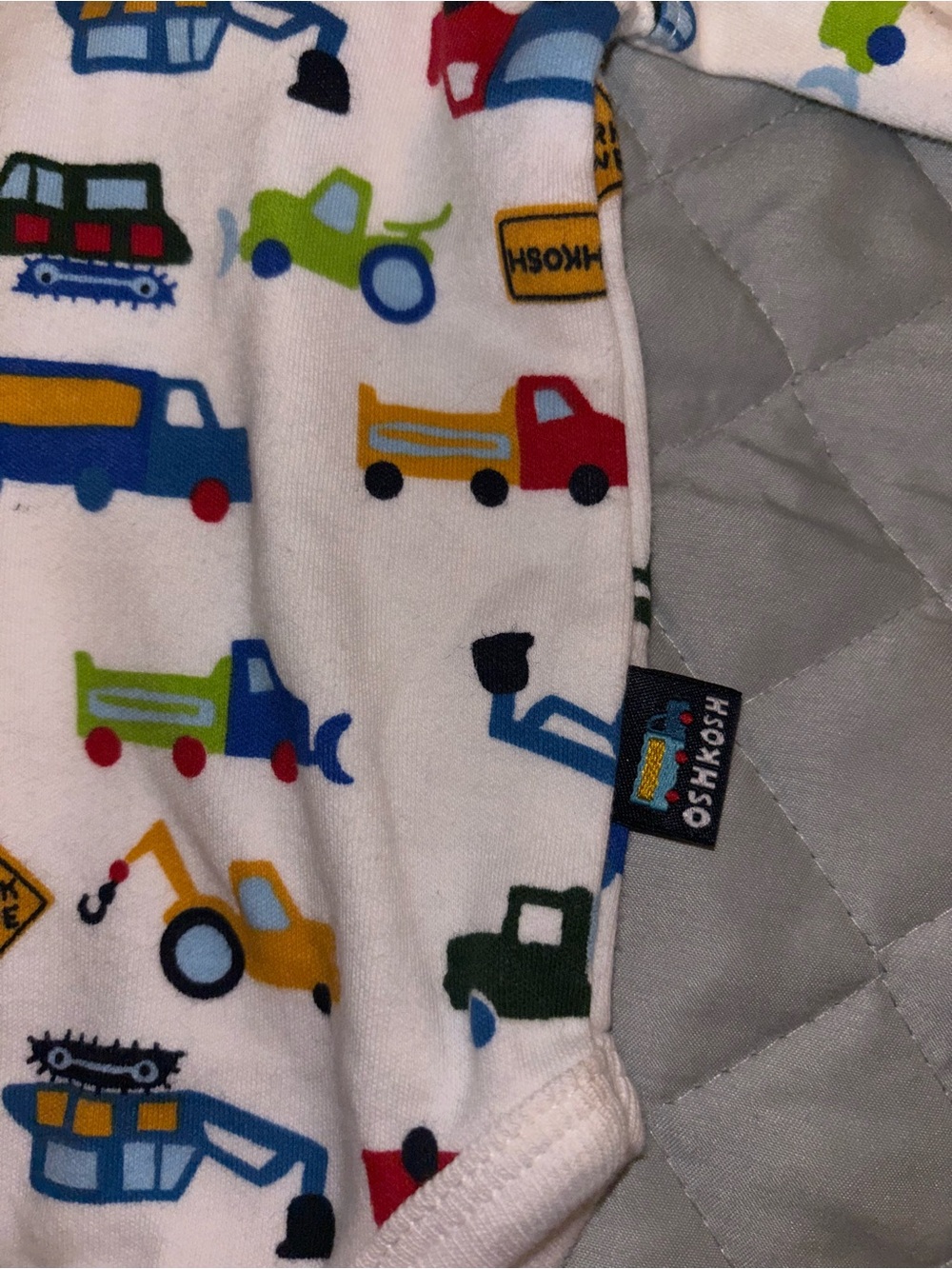 OshKosh B'gosh White Baby Bodysuit with Colorful Vehicle Print - Picture 2 of 4
